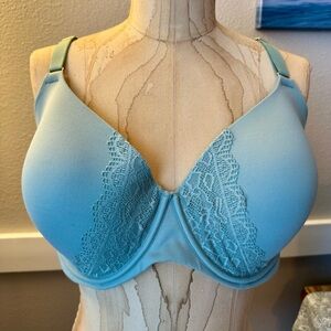 New Soma Lace Trimmed Embraceable Perfect Coverage Blue Bra, Size 38DDD